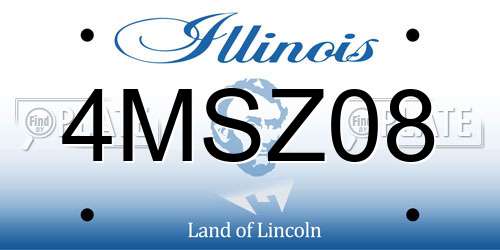 4MSZ08 Illinois License Plate