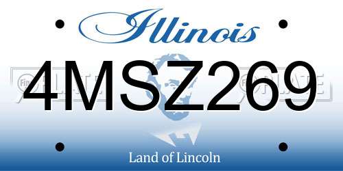 4MSZ269 Illinois License Plate