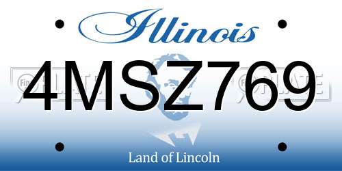 4MSZ769 Illinois License Plate