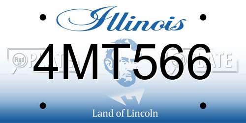 4MT566 Illinois License Plate