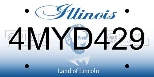 4MYD429 Illinois License Plate