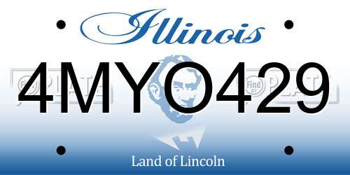 4MYO429 Illinois License Plate