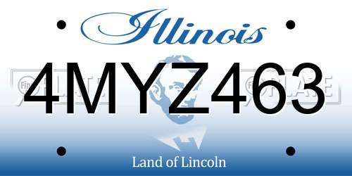 4MYZ463 Illinois License Plate
