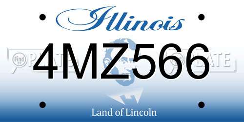 4MZ566 Illinois License Plate