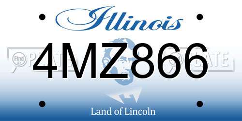 4MZ866 Illinois License Plate