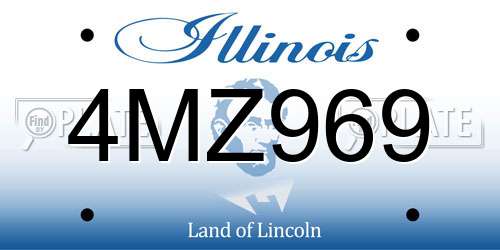 4MZ969 Illinois License Plate