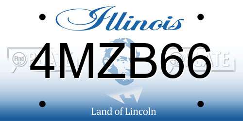 4MZB66 Illinois License Plate
