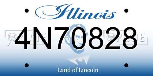 4N70828 Illinois License Plate
