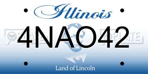 4NAO42 Illinois License Plate