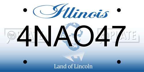 4NAO47 Illinois License Plate