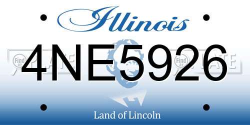 4NE5926 Illinois License Plate