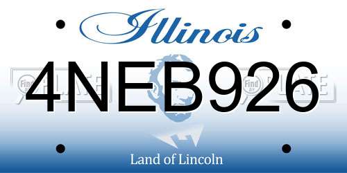4NEB926 Illinois License Plate