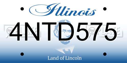 4NTD575 Illinois License Plate