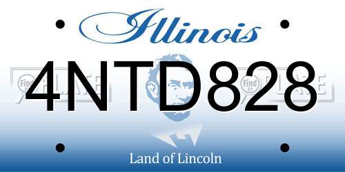 4NTD828 Illinois License Plate