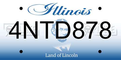 4NTD878 Illinois License Plate