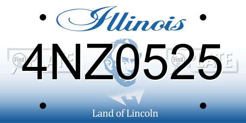 4NZ0525 Illinois License Plate