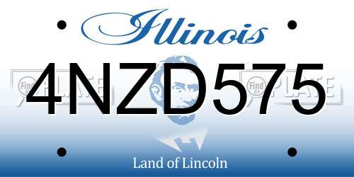 4NZD575 Illinois License Plate
