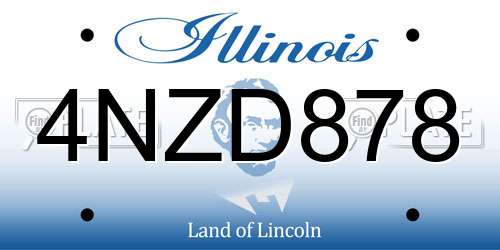 4NZD878 Illinois License Plate