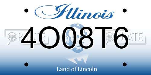 4O08T6 Illinois License Plate