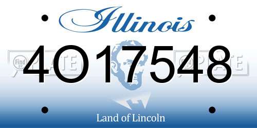 4O17548 Illinois License Plate