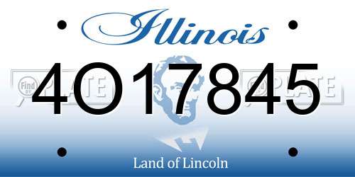 4O17845 Illinois License Plate