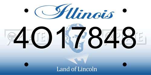 4O17848 Illinois License Plate