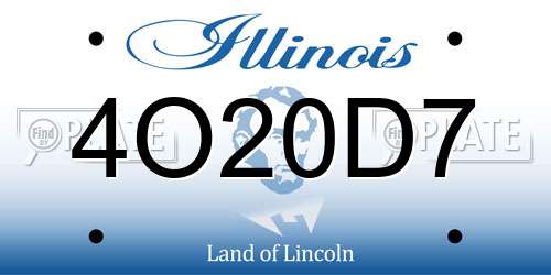 4O20D7 Illinois License Plate