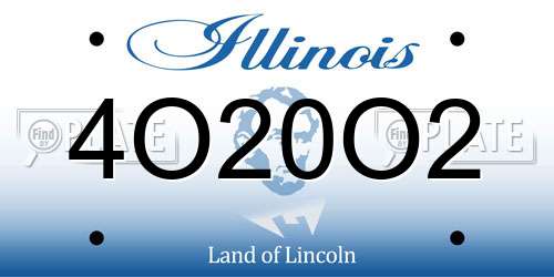4O20O2 Illinois License Plate
