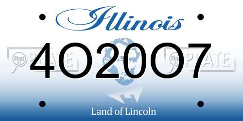 4O20O7 Illinois License Plate