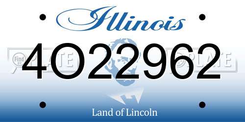4O22962 Illinois License Plate