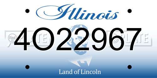4O22967 Illinois License Plate