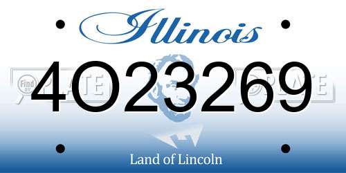 4O23269 Illinois License Plate