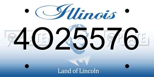 4O25576 Illinois License Plate