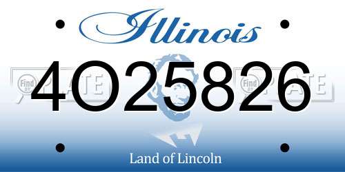 4O25826 Illinois License Plate