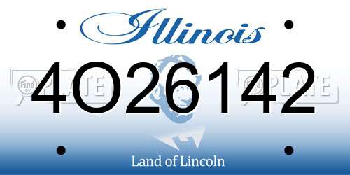 4O26142 Illinois License Plate