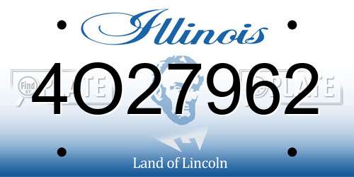 4O27962 Illinois License Plate