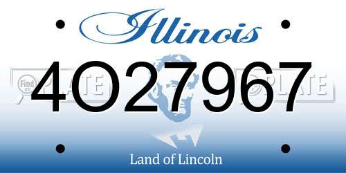 4O27967 Illinois License Plate