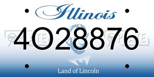 4O28876 Illinois License Plate