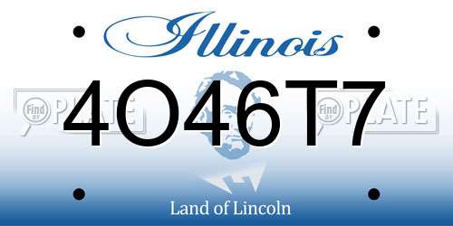 4O46T7 Illinois License Plate
