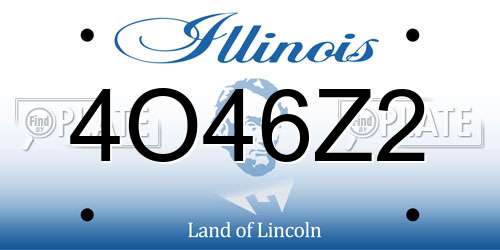 4O46Z2 Illinois License Plate
