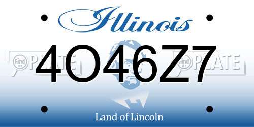 4O46Z7 Illinois License Plate