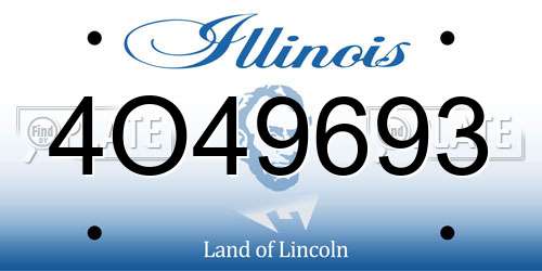 4O49693 Illinois License Plate