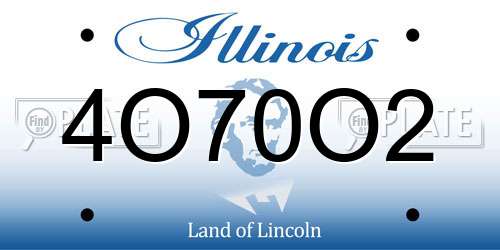 4O70O2 Illinois License Plate