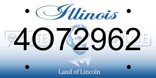 4O72962 Illinois License Plate