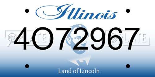 4O72967 Illinois License Plate