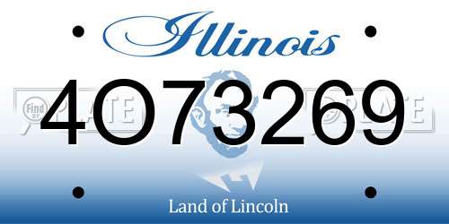 4O73269 Illinois License Plate