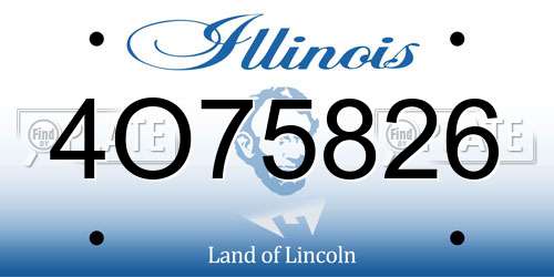 4O75826 Illinois License Plate
