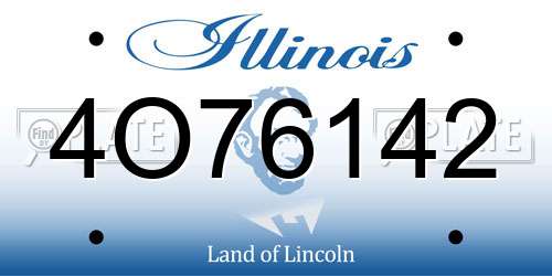 4O76142 Illinois License Plate