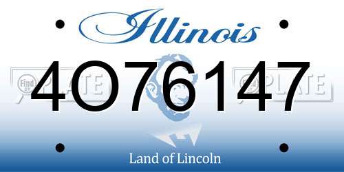 4O76147 Illinois License Plate