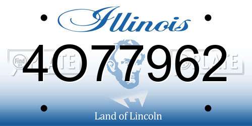 4O77962 Illinois License Plate